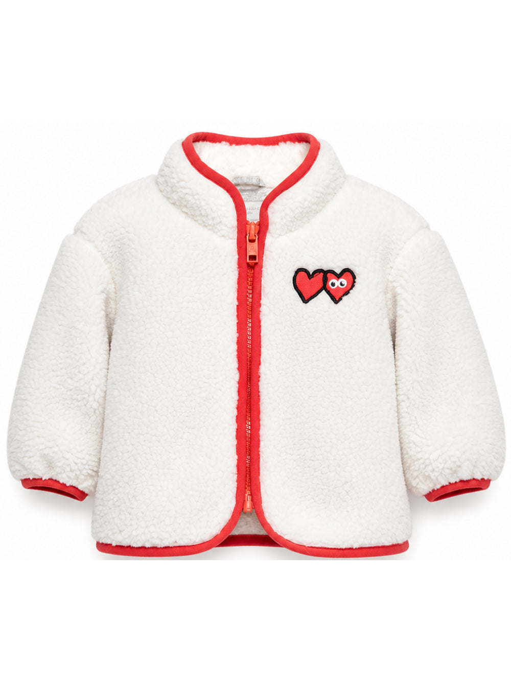 Giacca per neonata Stella McCartney Kids bianca con applicazione a cuore TZ2047 Z0506 101 STELLA McCARTNEY KIDS 