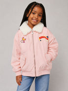 Giubbino per bambina Stella McCartney Kids rosa con colletto in shearling TZ2A57 Z2327 507 STELLA McCARTNEY KIDS 