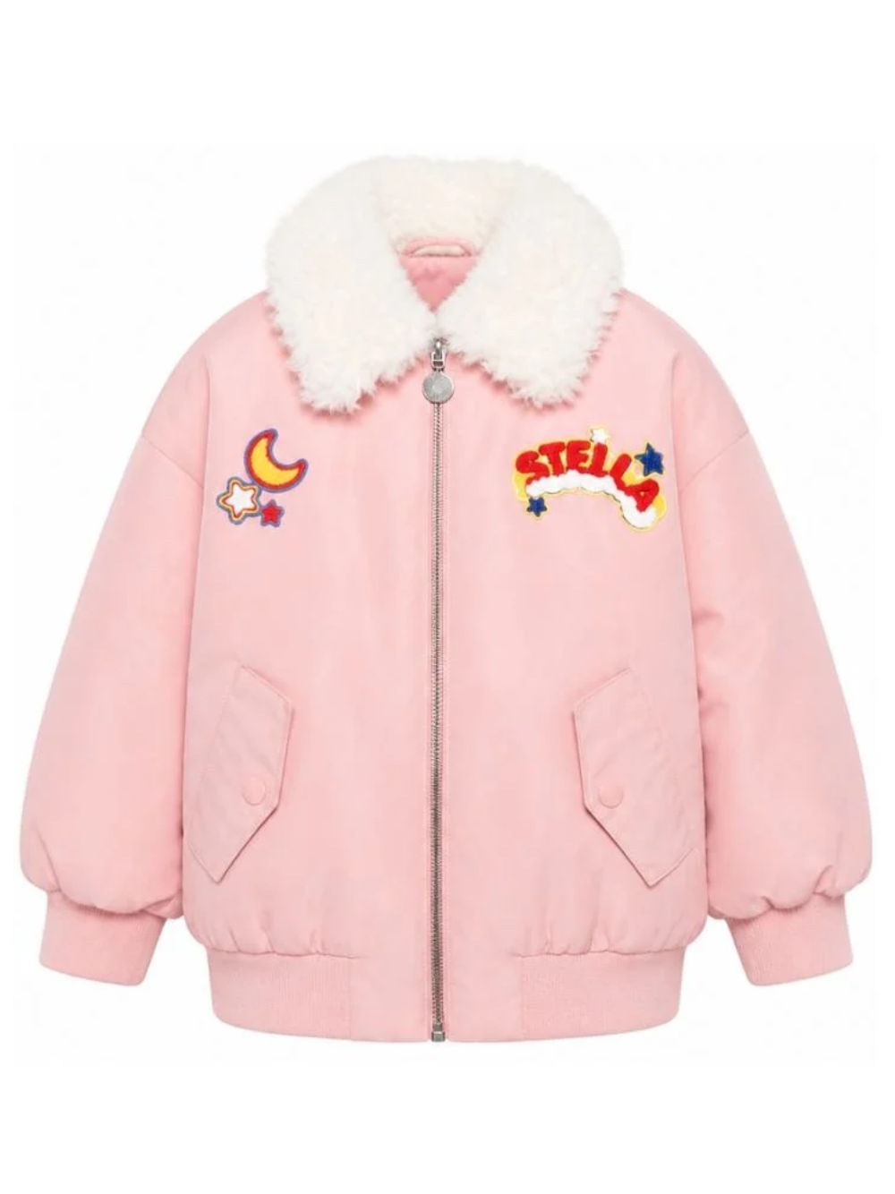 Giubbino per bambina Stella McCartney Kids rosa con colletto in shearling TZ2A57 Z2327 507 STELLA McCARTNEY KIDS 