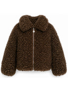 Giubbino per bambina Stella McCartney Kids marrone in finta pelliccia TZ2C07 Z3917 307 STELLA McCARTNEY KIDS 