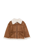 Giacca per bambino Stella McCartney Kids marrone con dettagli in finta pelliccia TZ2C67 Z4056 307 STELLA McCARTNEY KIDS 