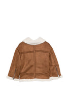 Giacca per bambino Stella McCartney Kids marrone con dettagli in finta pelliccia TZ2C67 Z4056 307 STELLA McCARTNEY KIDS 