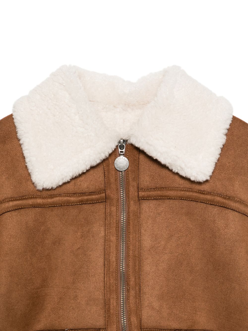 Giacca per bambino Stella McCartney Kids marrone con dettagli in finta pelliccia TZ2C67 Z4056 307 STELLA McCARTNEY KIDS 