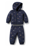 Tuta sportiva per neonata Stella McCartney Kids blu con ricamo cavalli all-over TZ3310 Z4024 657EM STELLA McCARTNEY KIDS 