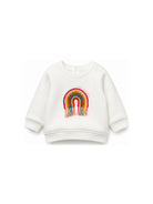 Felpa per neonati Stella McCartney Kids bianca con ricamo arcobaleno TZ4010 Z3059 101 STELLA McCARTNEY KIDS 