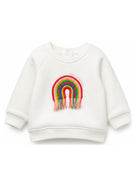 Felpa per neonati Stella McCartney Kids bianca con ricamo arcobaleno TZ4010 Z3059 101 STELLA McCARTNEY KIDS 