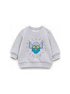 Felpa per neonato Stella McCartney Kids grigia con stampa grafica robot sul davanti TZ4300 Z4016 807 STELLA McCARTNEY KIDS 