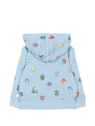 Felpa per neonato Stella McCartney Kids azzurra con stampa grafica all-over TZ4310 Z4012 61EMC STELLA McCARTNEY KIDS 