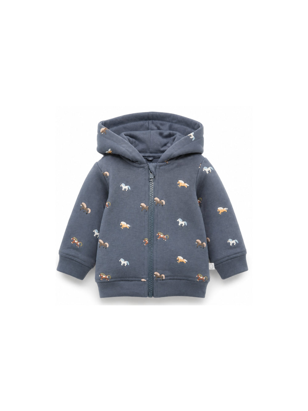 Felpa per neonato Stella McCartney Kids blu con ricamo cavalli all-over TZ4320 Z4024 657EM STELLA McCARTNEY KIDS 