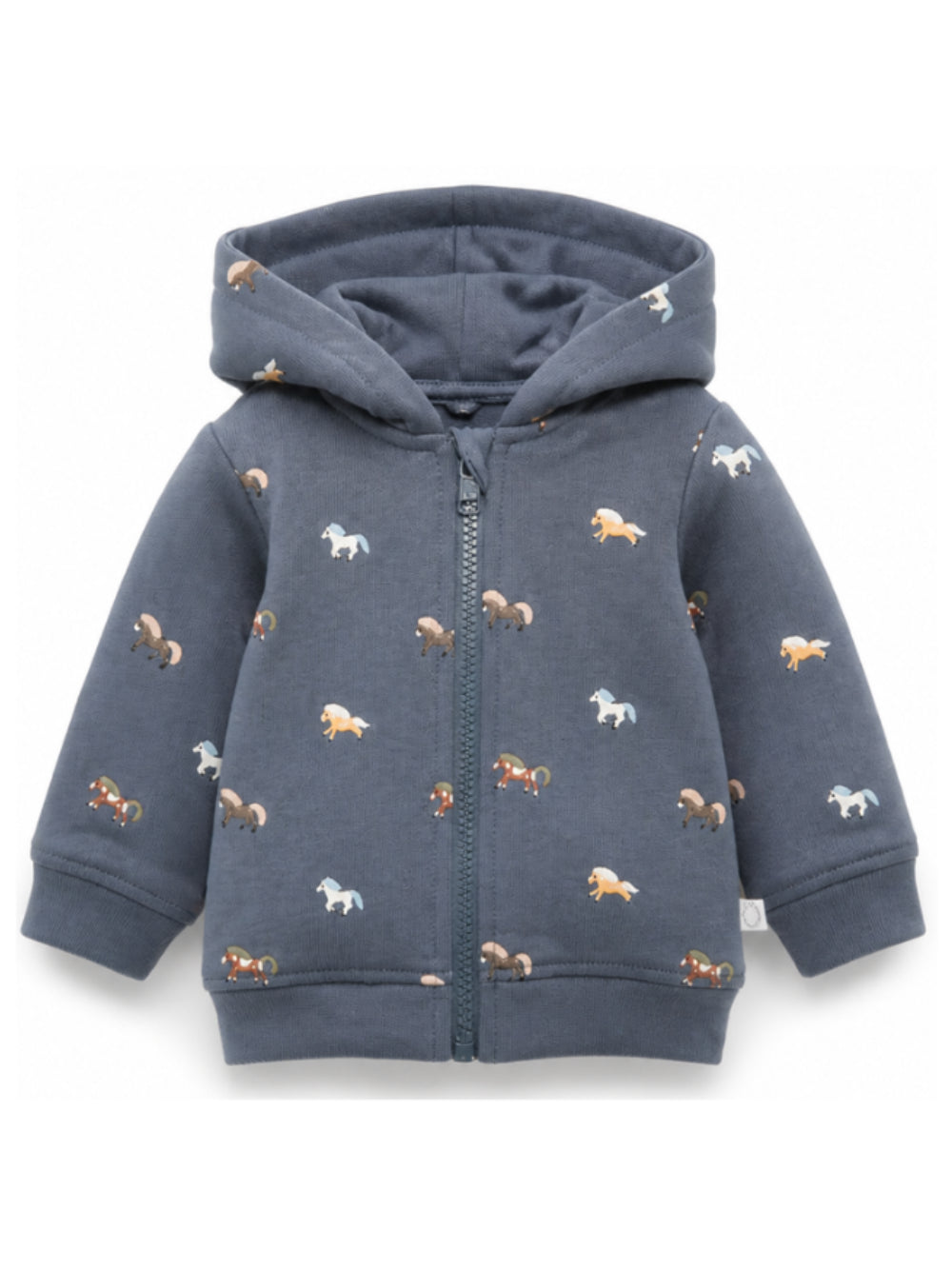 Felpa per neonato Stella McCartney Kids blu con ricamo cavalli all-over TZ4320 Z4024 657EM STELLA McCARTNEY KIDS 