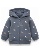 Felpa per neonato Stella McCartney Kids blu con ricamo cavalli all-over TZ4320 Z4024 657EM STELLA McCARTNEY KIDS 