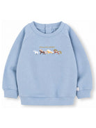 Felpa per neonato Stella McCartney Kids azzurra con cavalli ricamati sul davanti TZ4330 Z3059 643 STELLA McCARTNEY KIDS 