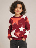 Felpa per bambina Stella McCartney Kids rossa con stampa stelle all-over TZ4A20 Z3886 416MC STELLA McCARTNEY KIDS 