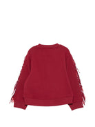 Felpa per bambina Stella McCartney Kids rossa con dettagli con frange TZ4A30 Z3059 416 STELLA McCARTNEY KIDS 