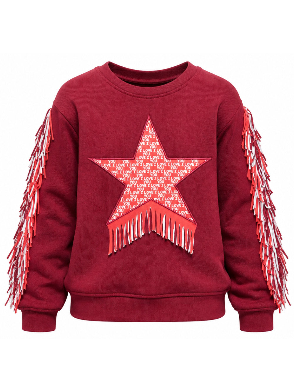 Felpa per bambina Stella McCartney Kids rossa con dettagli con frange TZ4A30 Z3059 416 STELLA McCARTNEY KIDS 