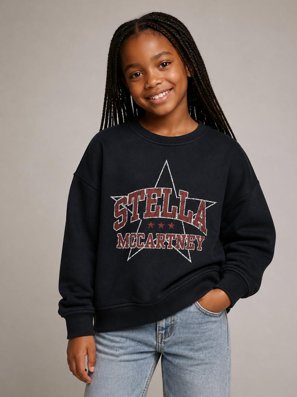 Felpa per bambini Stella McCartney Kids blu con stampa logo TZ4B10 Z3826 61L STELLA McCARTNEY KIDS 