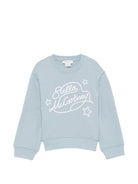 Felpa per bambini Stella McCartney Kids azzurra con ricamo logo TZ4B50 Z3059 61E STELLA McCARTNEY KIDS 