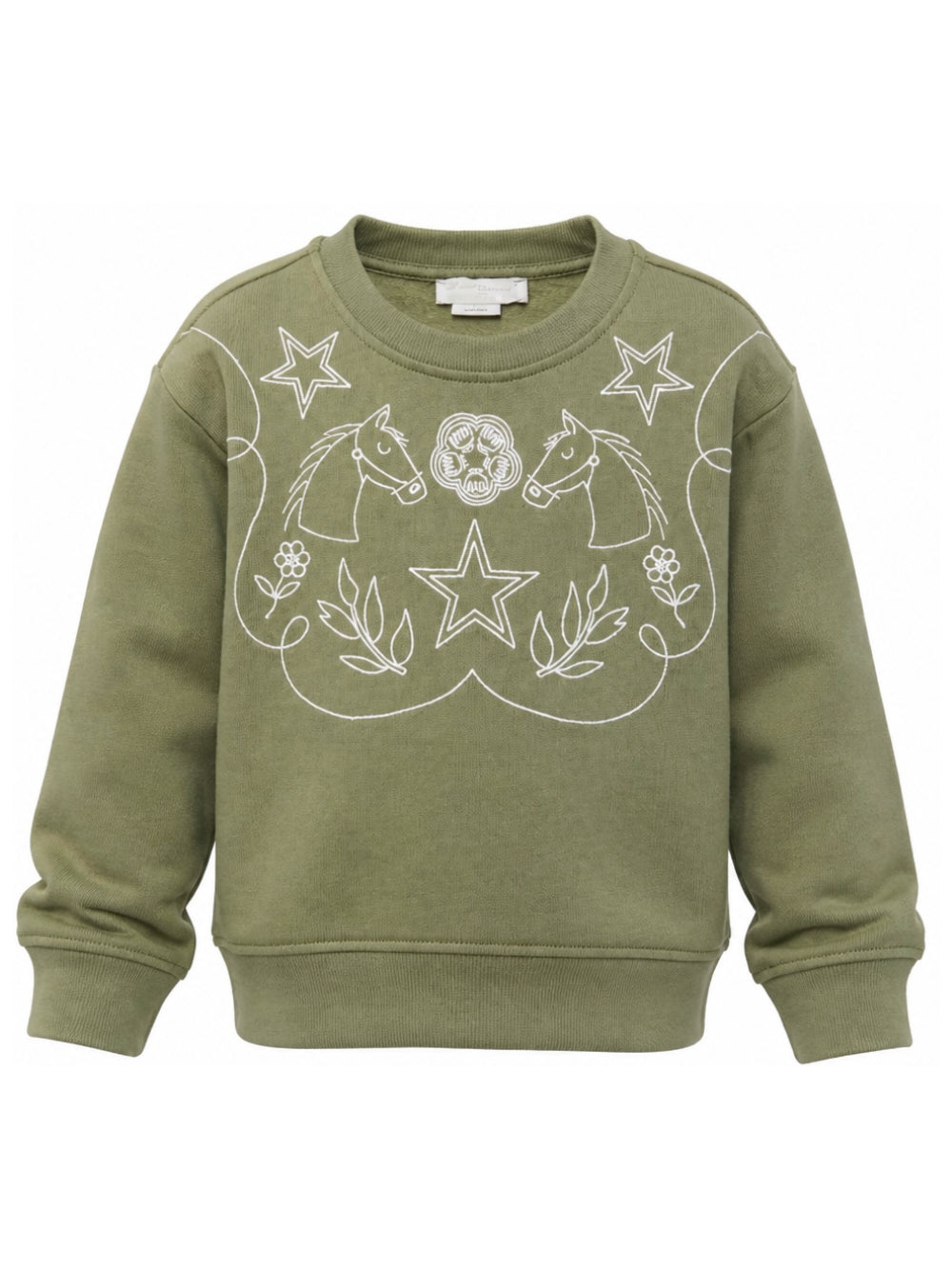 Felpa per bambini Stella McCartney Kids verde con ricami sul davanti TZ4B80 Z3059 70G STELLA McCARTNEY KIDS 