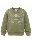 Felpa per bambini Stella McCartney Kids verde con ricami sul davanti TZ4B80 Z3059 70G STELLA McCARTNEY KIDS 