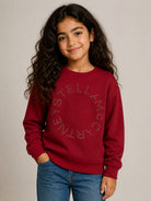 Felpa per bambini Stella McCartney Kids rosso con ricamo logo TZ4B90 Z0409 416 STELLA McCARTNEY KIDS 
