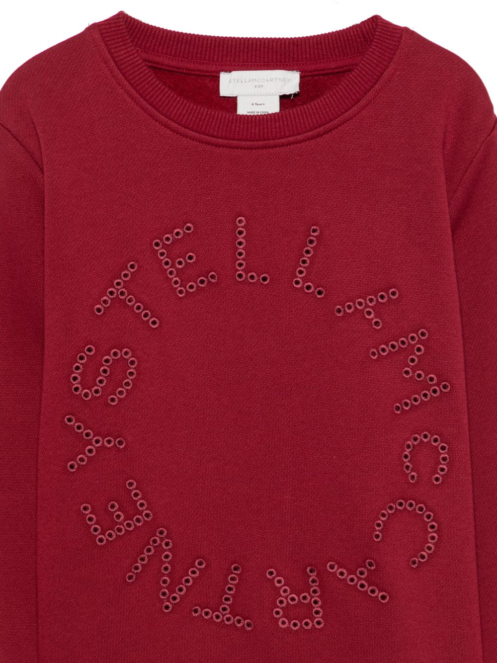 Felpa per bambini Stella McCartney Kids rosso con ricamo logo TZ4B90 Z0409 416 STELLA McCARTNEY KIDS 