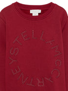 Felpa per bambini Stella McCartney Kids rosso con ricamo logo TZ4B90 Z0409 416 STELLA McCARTNEY KIDS 