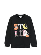 Felpa per bambini Stella McCartney Kids nera con stampa grafica TZ4C70 Z3059 930 STELLA McCARTNEY KIDS 