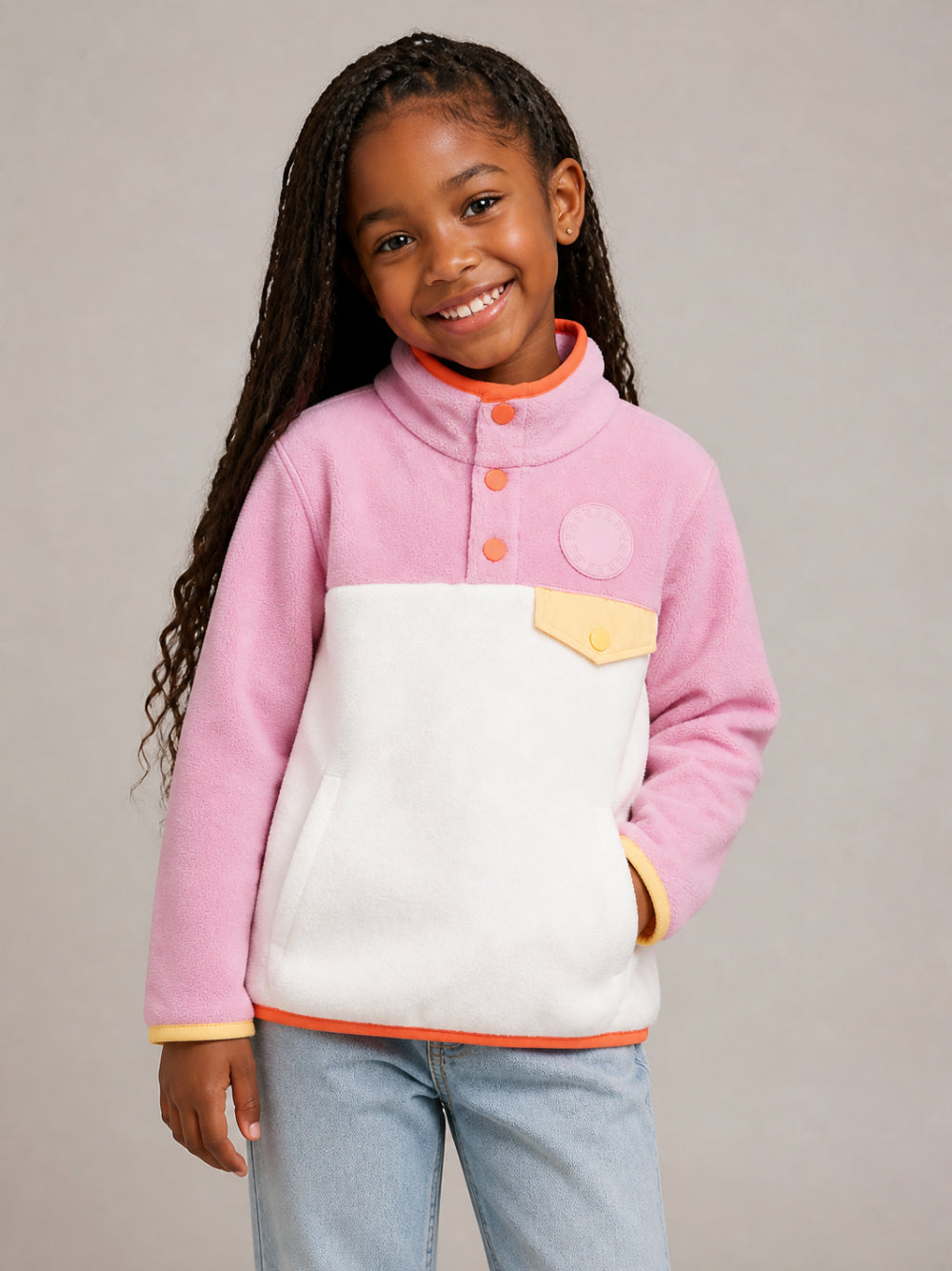 Maglione per bambina Stella McCartney Kids rosa con design color-block TZ4D00 Z3969 50G STELLA McCARTNEY KIDS 