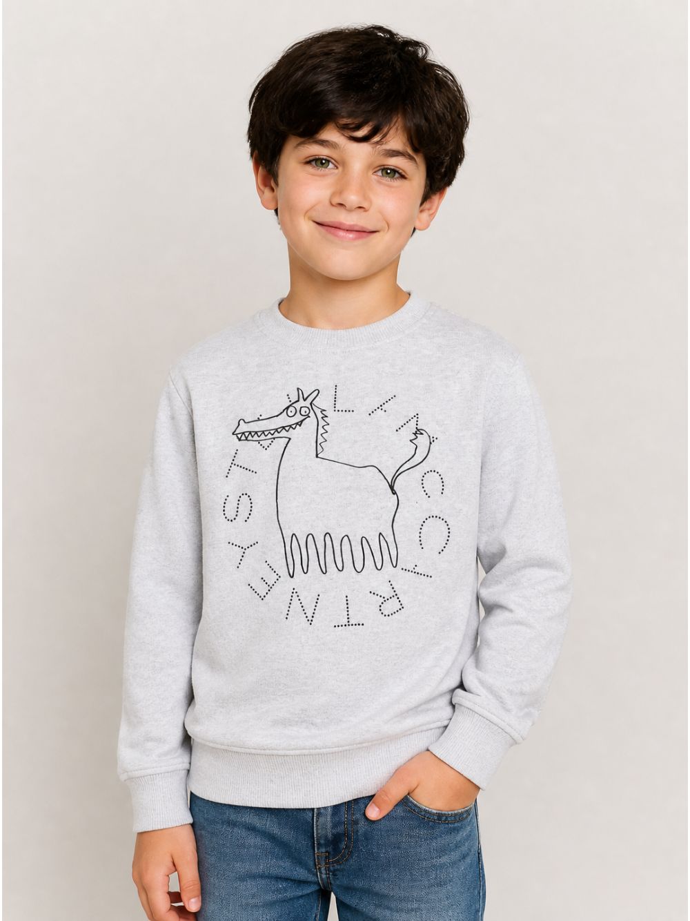 Felpa per bambino Stella McCartney kids grigia con stampa grafica TZ4P60 Z4016 807 STELLA McCARTNEY KIDS 