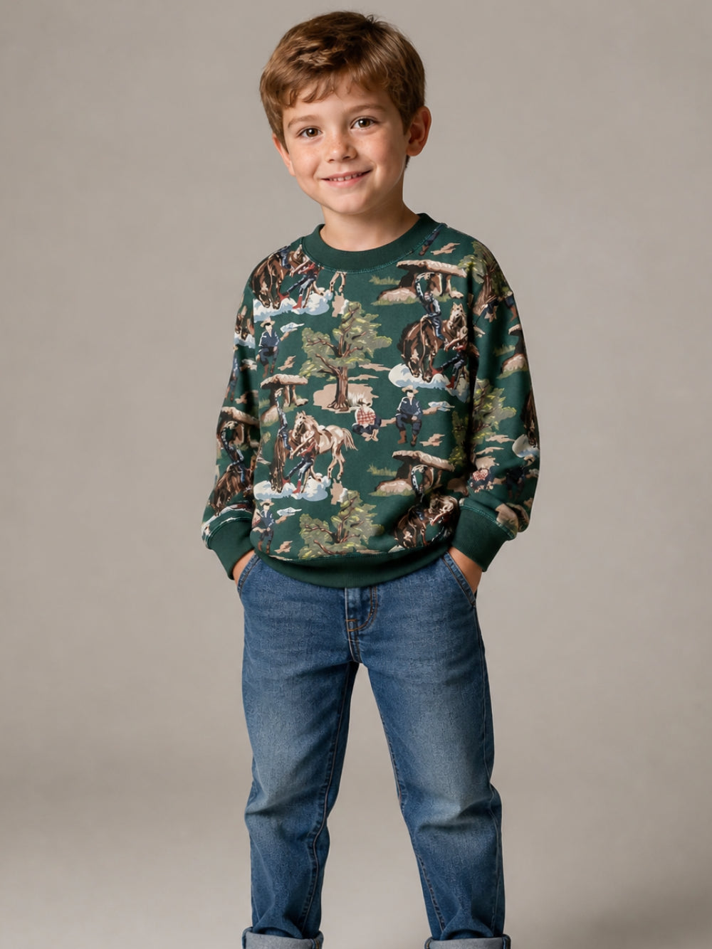 Felpa per bambino Stella McCartney Kids verde con stampa grafica TZ4P80 Z3951 737MC STELLA McCARTNEY KIDS 