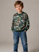 Felpa per bambino Stella McCartney Kids verde con stampa grafica TZ4P80 Z3951 737MC STELLA McCARTNEY KIDS 