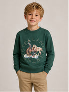 Felpa per bambino Stella McCartney Kids verde con stampa grafica TZ4P90 Z3059 737 STELLA McCARTNEY KIDS 