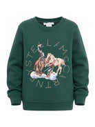 Felpa per bambino Stella McCartney Kids verde con stampa grafica TZ4P90 Z3059 737 STELLA McCARTNEY KIDS 