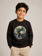 Felpa per bambino Stella McCartney Kids nera con stampa grafica TZ4R20 Z3059 921 STELLA McCARTNEY KIDS 