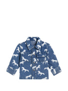 Camicia per neonato Stella McCartney Kids in denim con stampa grafica TZ5300 Z4033 664BL STELLA McCARTNEY KIDS 
