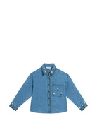 Giacca per bambina Stella McCartney Kids in denim con ricamo a fiori TZ5A10 Z0522 606 STELLA McCARTNEY KIDS 