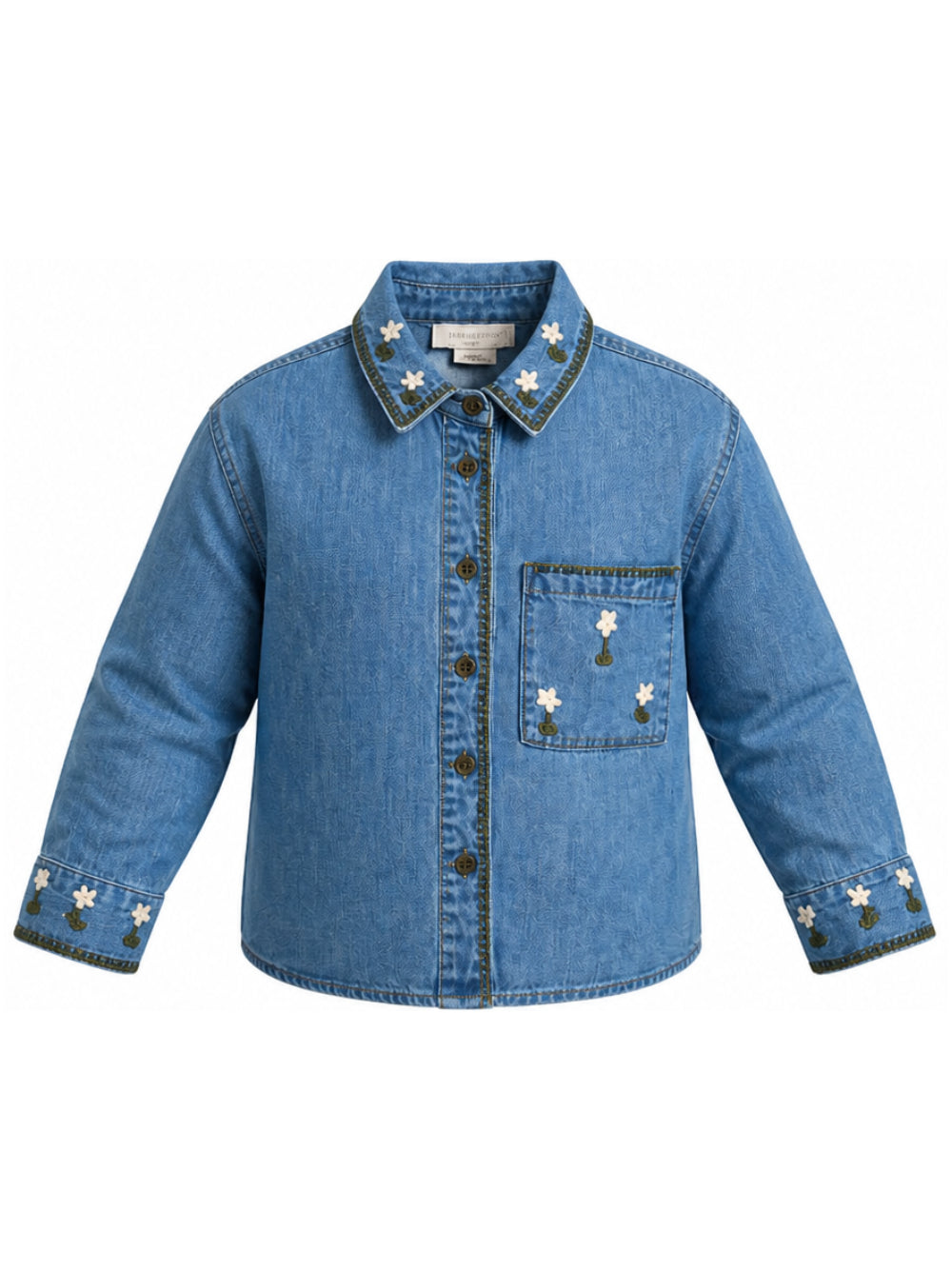 Giacca per bambina Stella McCartney Kids in denim con ricamo a fiori TZ5A10 Z0522 606 STELLA McCARTNEY KIDS 