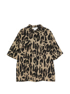 Camicia per bambina Stella McCartney Kids beige con stampa leopardata TZ5A23 Z3923 132NE STELLA McCARTNEY KIDS 
