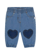 Jeans per neonata Stella McCartney Kids in denim con applicazione a cuori TZ6080 Z0522 641 STELLA McCARTNEY KIDS 