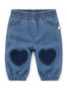 Jeans per neonata Stella McCartney Kids in denim con applicazione a cuori TZ6080 Z0522 641 STELLA McCARTNEY KIDS 