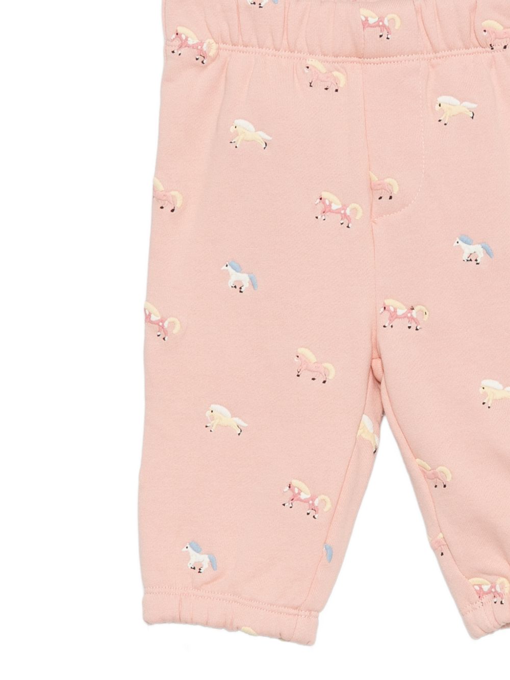 Pantaloni sportivi per neonata Stella McCartney Kids rosa con stampa cavalli TZ6110 Z4024 50MEM STELLA McCARTNEY KIDS 