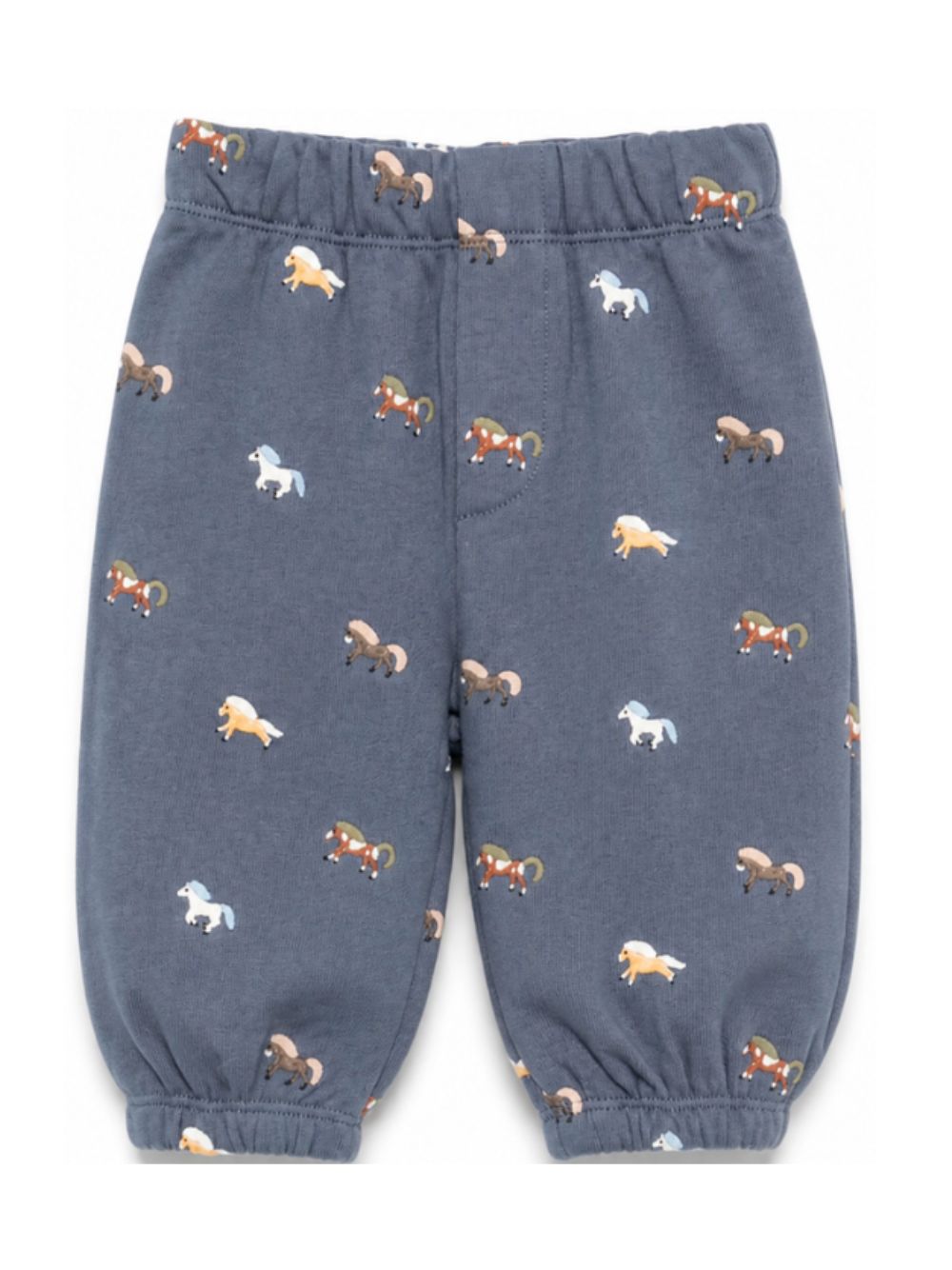 Pantaloni sportivi per neonato Stella McCartney Kids blu con ricamo cavalli all-over TZ6330 Z4024 657EM STELLA McCARTNEY KIDS 
