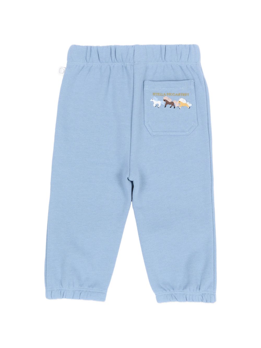 Pantaloni per neonato Stella McCartney Kids azzurri cavalli ricamati sul retro TZ6340 Z3059 643 STELLA McCARTNEY KIDS 