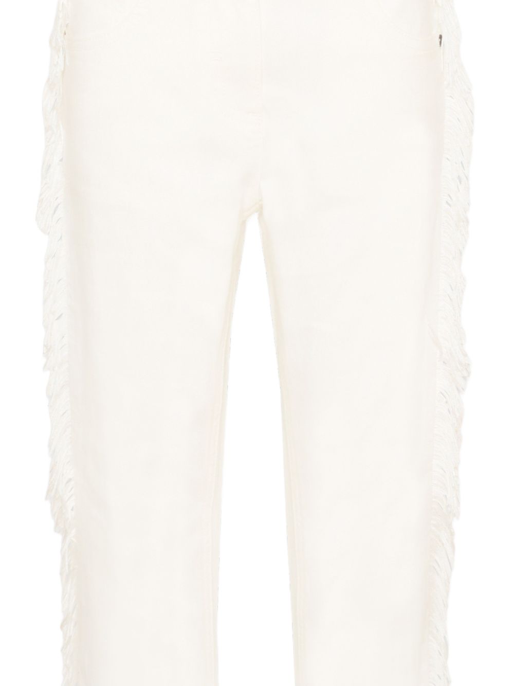Pantaloni per bambina Stella McCartney Kids bianchi con dettaglio frange sui lati TZ6A50 Z0156 101 STELLA McCARTNEY KIDS 
