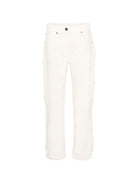 Pantaloni per bambina Stella McCartney Kids bianchi con dettaglio frange sui lati TZ6A50 Z0156 101 STELLA McCARTNEY KIDS 