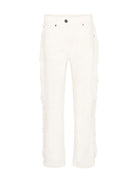 Pantaloni per bambina Stella McCartney Kids bianchi con dettaglio frange sui lati TZ6A50 Z0156 101 STELLA McCARTNEY KIDS 