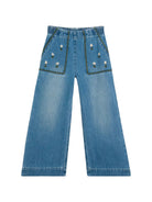 Jeans per bambina Stella McCartney Kids in denim a gamba ampia TZ6C00 Z0746 606 STELLA McCARTNEY KIDS 
