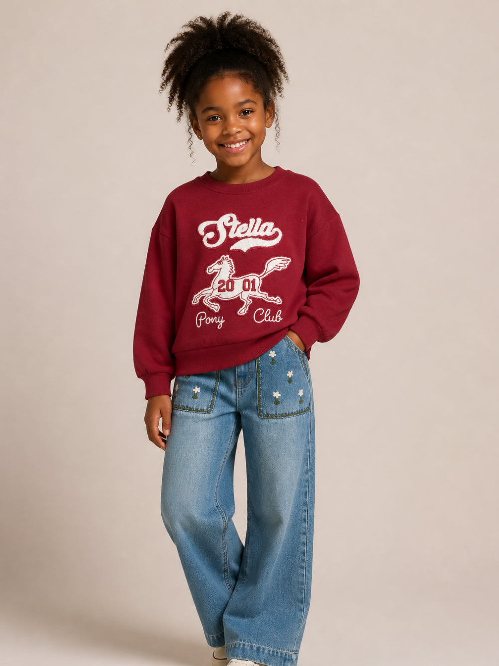 Jeans per bambina Stella McCartney Kids in denim a gamba ampia TZ6C00 Z0746 606 STELLA McCARTNEY KIDS 