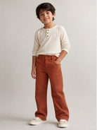 Jeans dritti per bambino Stella McCartney Kids marroni con ricamo TZ6C40 Z0156 307 STELLA McCARTNEY KIDS 