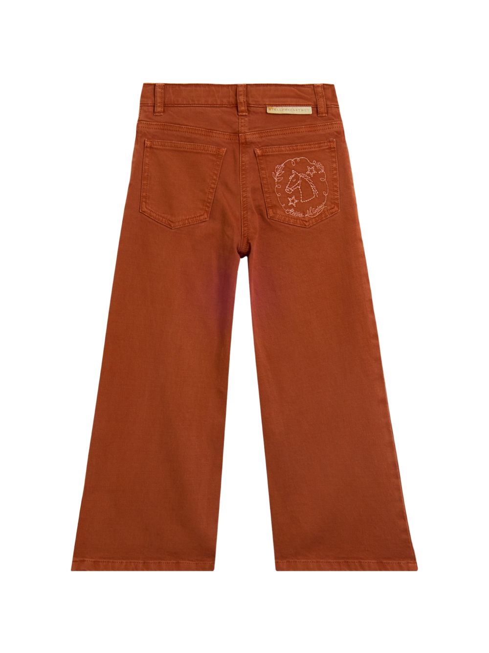 Jeans dritti per bambino Stella McCartney Kids marroni con ricamo TZ6C40 Z0156 307 STELLA McCARTNEY KIDS 